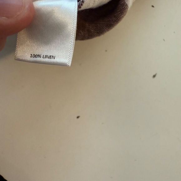 Baird McNutt Murano 100% Linen White Brown Striped Casual Button Up Shirt LARGE - Picture 7 of 7